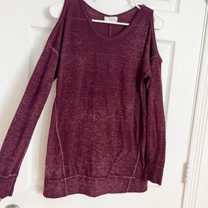 Stem | Cold Shoulder Burnout Sweater